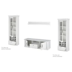 Wohnzimmer Möbelset in weißer Holzoptik Pinie - Liancos (vierteilig)