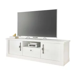 Wohnzimmer Möbelset in weißer Holzoptik Pinie - Liancos (vierteilig)