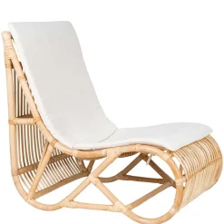Wohnzimmer Rattan Loungestuhl in Natur - Abramas
