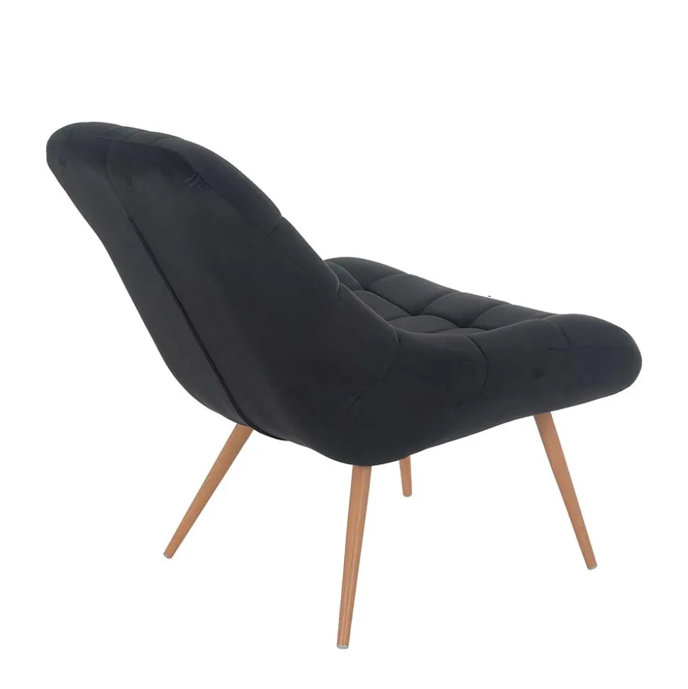 Wohnzimmer Samtstuhl in Schwarz - Nocina