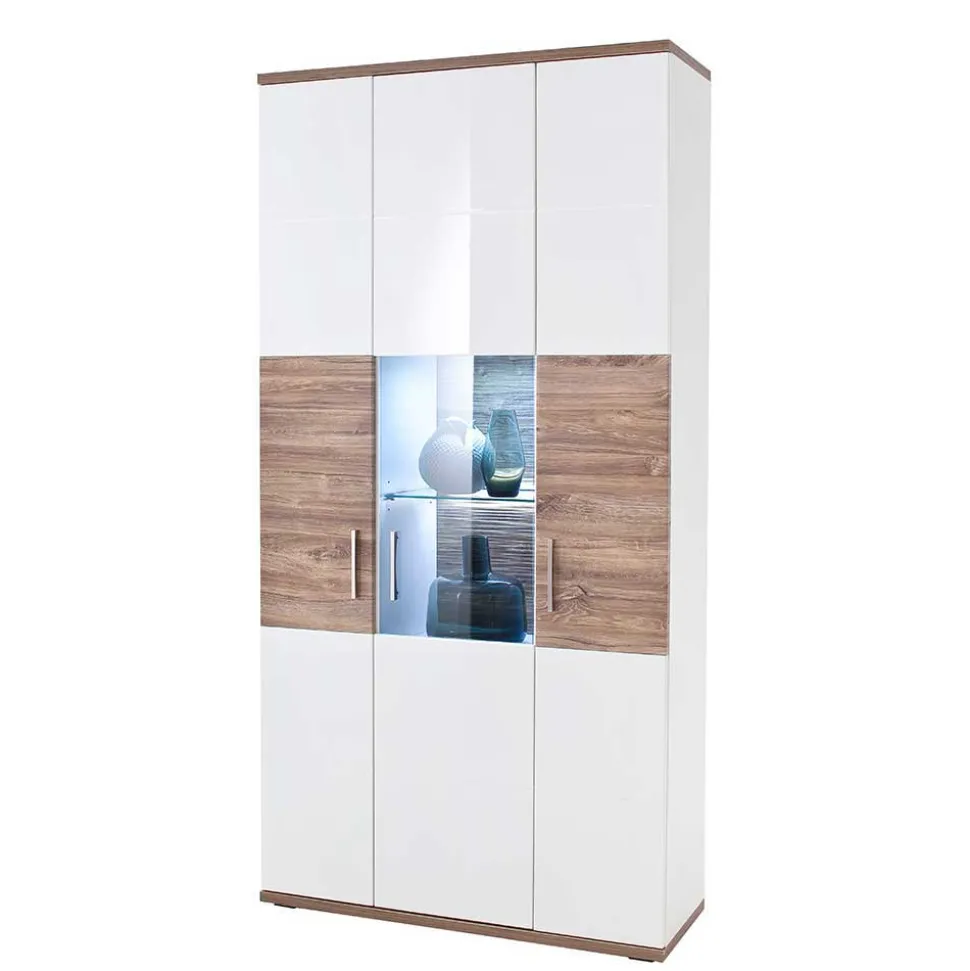 Wohnzimmer Schrank in Weiß Glanz - Icadro