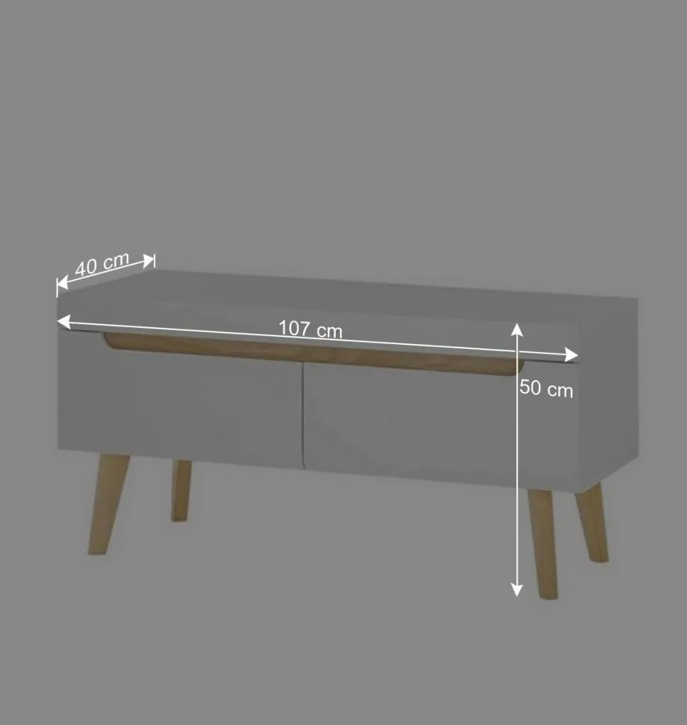 Wohnzimmer Schrankset im Skandi Design - Ginko (vierteilig)