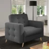Wohnzimmer Sessel in Platingrau mit Punktsteppung - Formicas