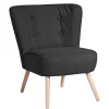 Wohnzimmer Sessel in Schwarz Stoffbezug - Adaliz