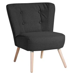 Wohnzimmer Sessel in Schwarz Stoffbezug - Adaliz
