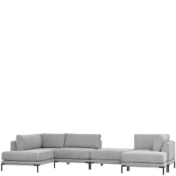 Wohnzimmer Stoffhocker in Hellgrau - Horedion