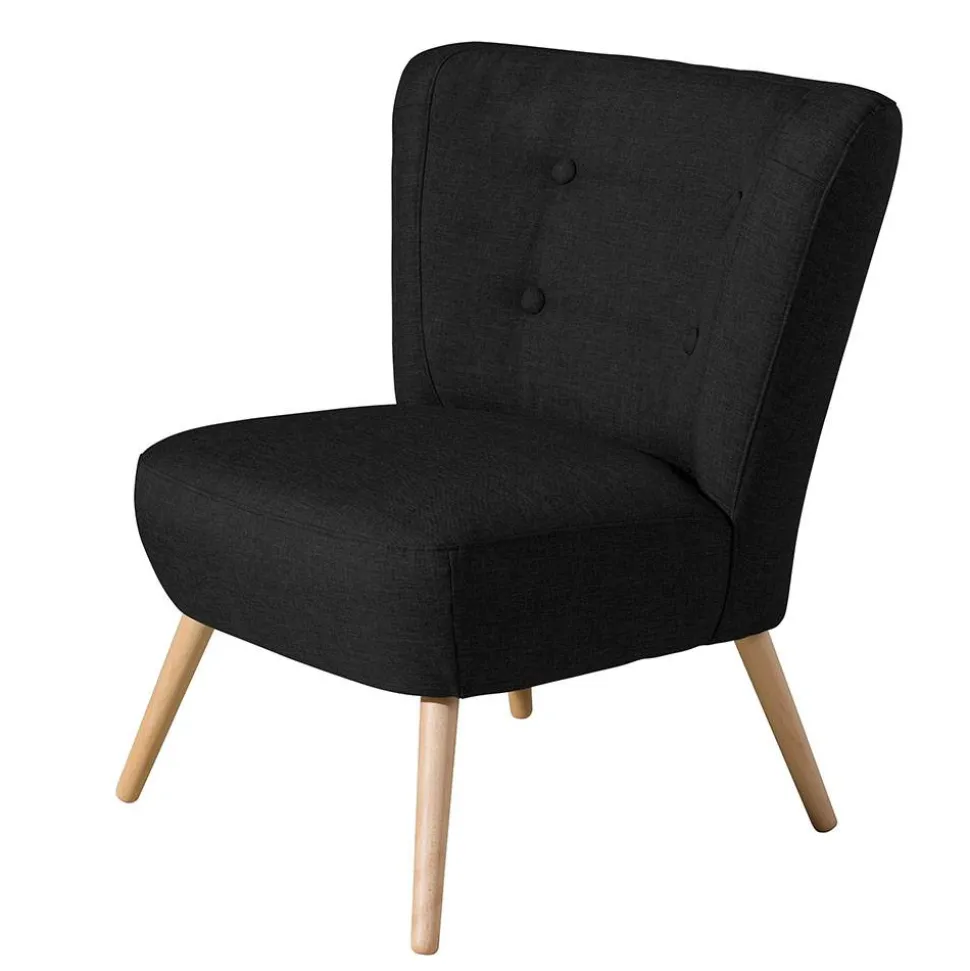 Wohnzimmer Stoffsessel in Schwarz - Adaliz