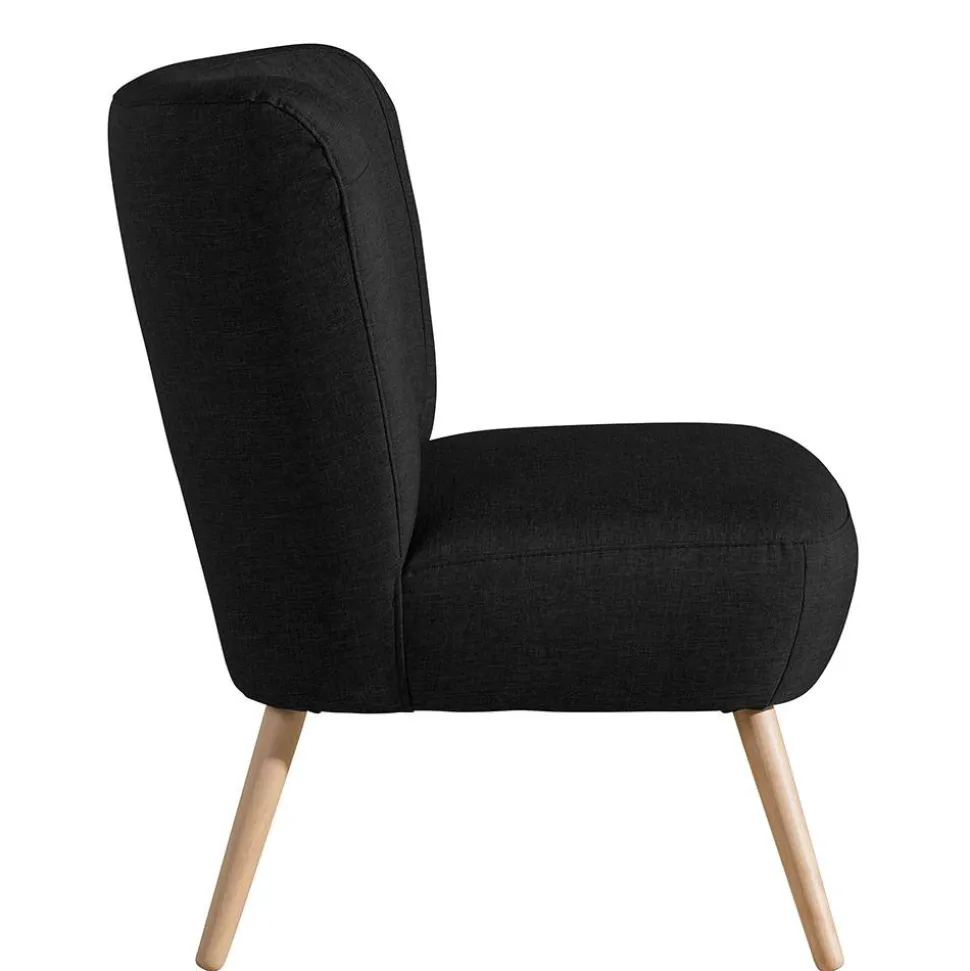 Wohnzimmer Stoffsessel in Schwarz - Adaliz