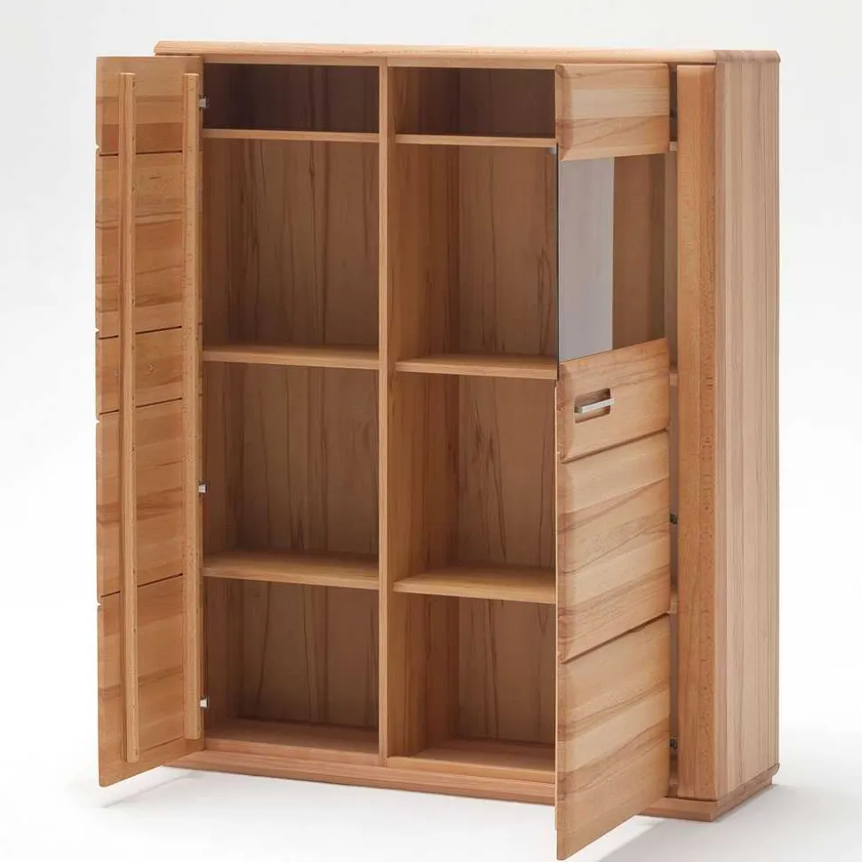 Wohnzimmer Vitrinenschrank Athias aus Kernbuche