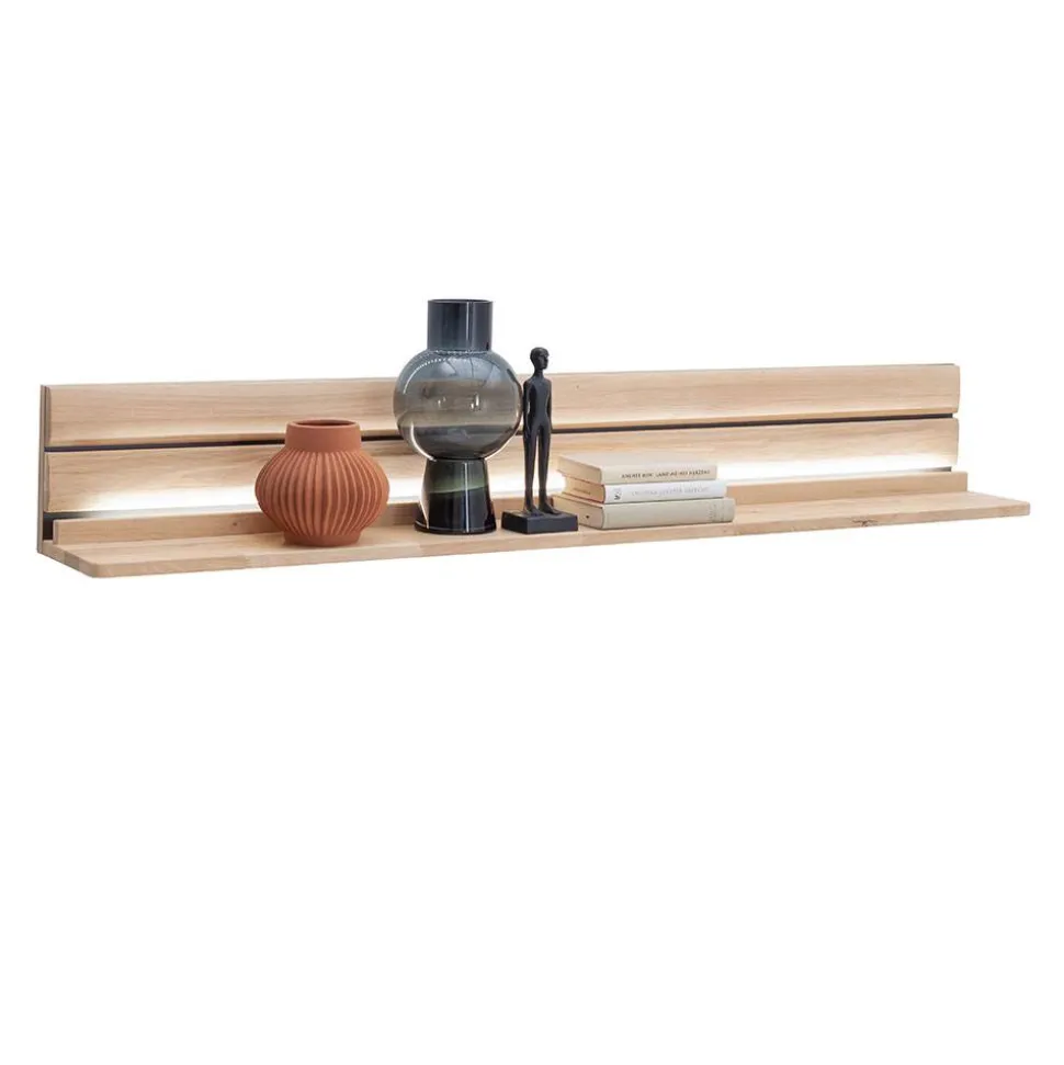 Wohnzimmer Wandboard aus hellem Massivholz - Azzurian