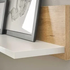 Wohnzimmer Wandboard in Weiß & Wildeiche NB - Nonessia