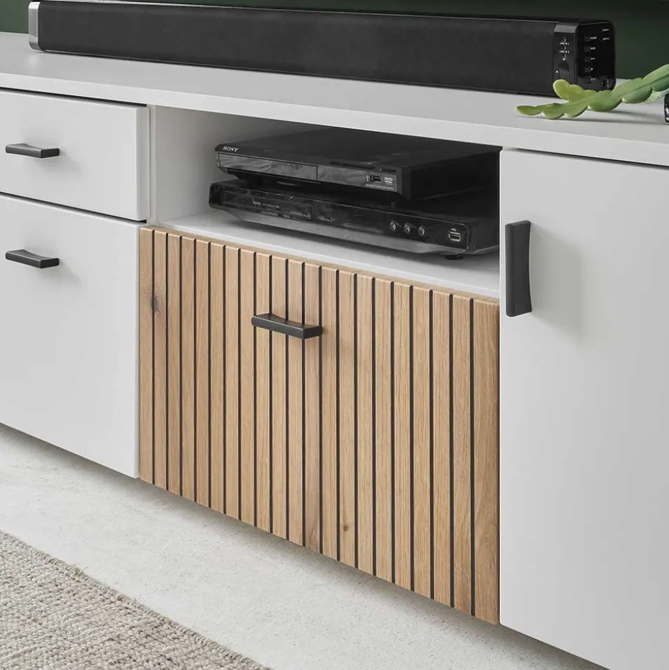 Wohnzimmer Wohnwand Set zweifarbig - Nenaloro (dreiteilig)