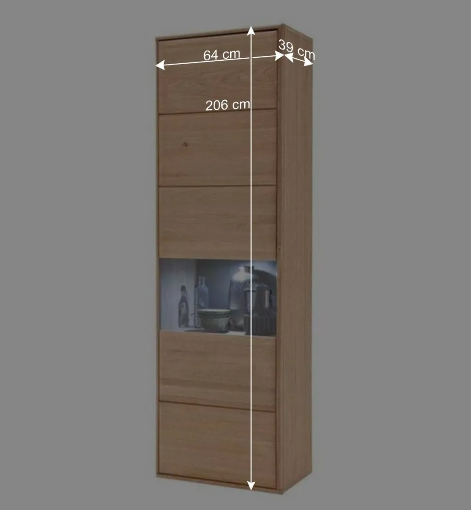 Wohnzimmer Wohnwand Vernella aus Massivholz (vierteilig)