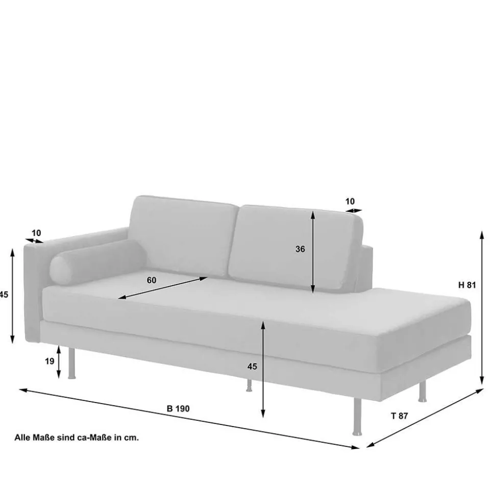 Wohnzimmercouch in Anthrazit Samtvelours - Ronin