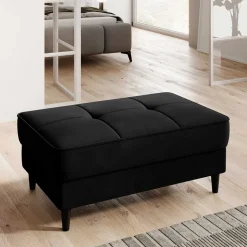 Wohnzimmerhocker mit Truhe in Schwarz - Oktay