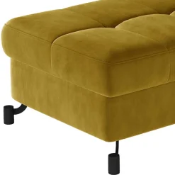 Wohnzimmerhocker mit Truhe in Senfgelb Samt - Candyon