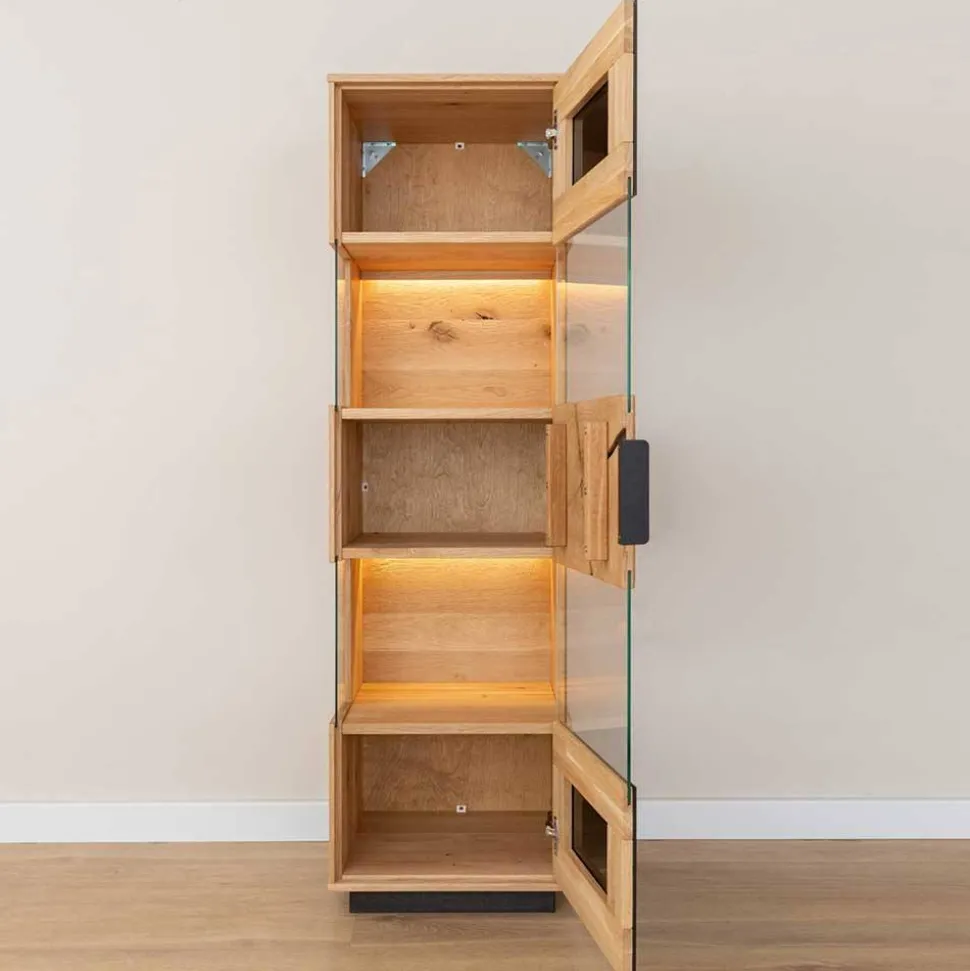 Wohnzimmerschrank aus Eiche und Glas - Masicuri