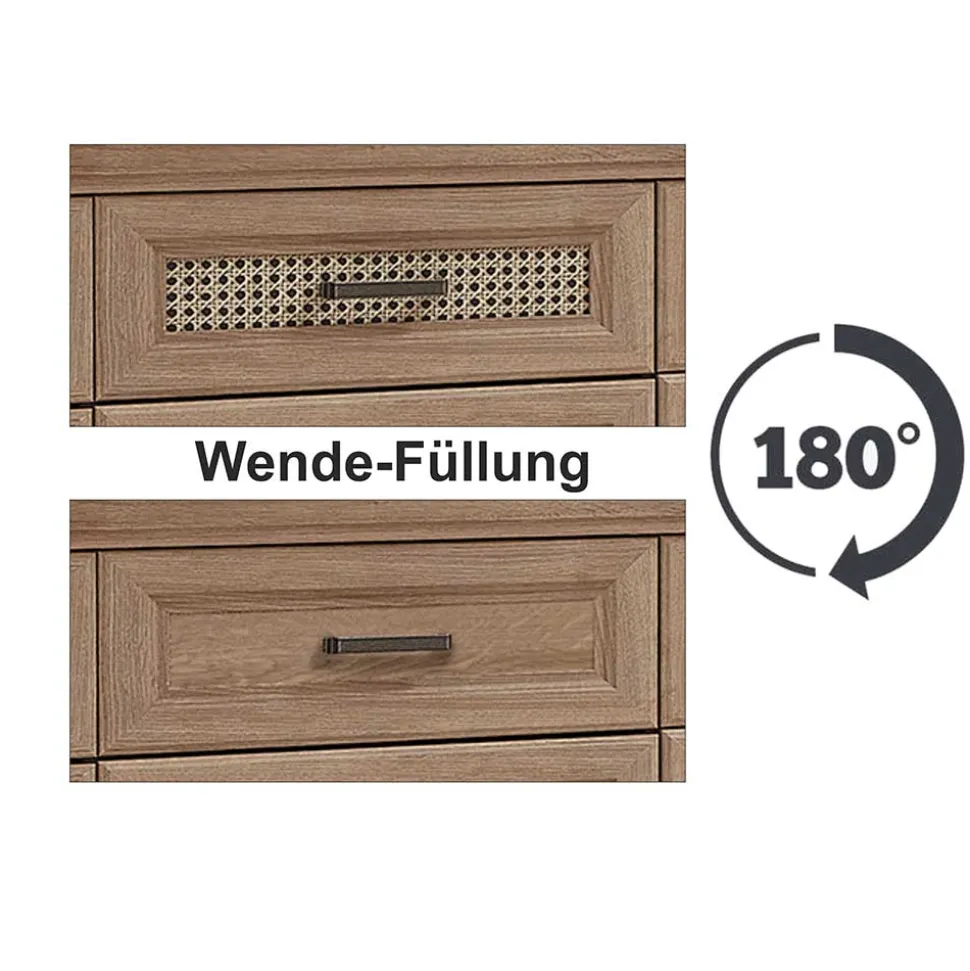 Wohnzimmerschrank in Eiche Optik mit LED - Barack