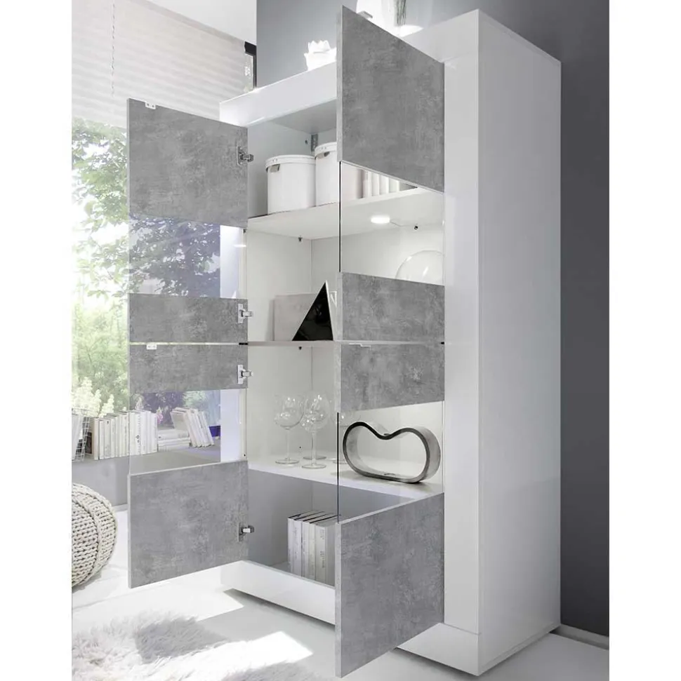 Wohnzimmerschränke in Beton Optik - Narandu (zweiteilig)