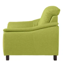 Wohnzimmersessel in Gelbgrün mit Nussbaum - Zlatka
