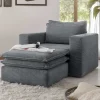 Wohnzimmersessel und Hocker Set - Ruffos (zweiteilig)