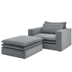 Wohnzimmersessel und Hocker Set - Ruffos (zweiteilig)