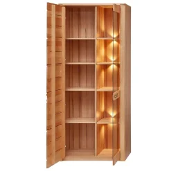 Wohnzimmervitrine aus Kernbuche mit LED - Amyonta