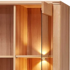 Wohnzimmervitrine aus Kernbuche mit LED - Amyonta