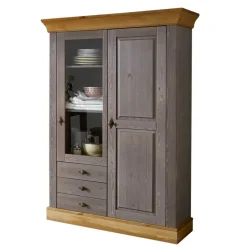 Wohnzimmervitrine Cempino in Grau