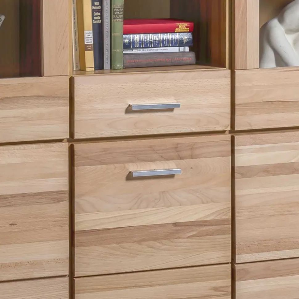 158x140 cm Kernbuche Highboard 5-türig - Uhelia