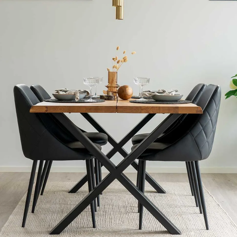 140x95 Esstisch & Polsterstühle - Georgetta (fünfteilig)