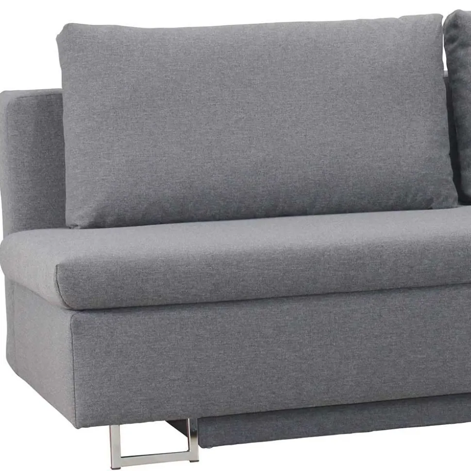 150x200 Schlafcouch mit Bettkasten in Hellgrau Batista mit Kaltschaum