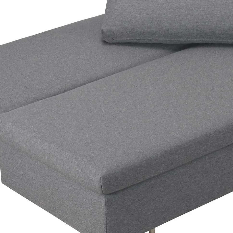 150x200 Schlafcouch mit Bettkasten in Hellgrau Batista mit Kaltschaum