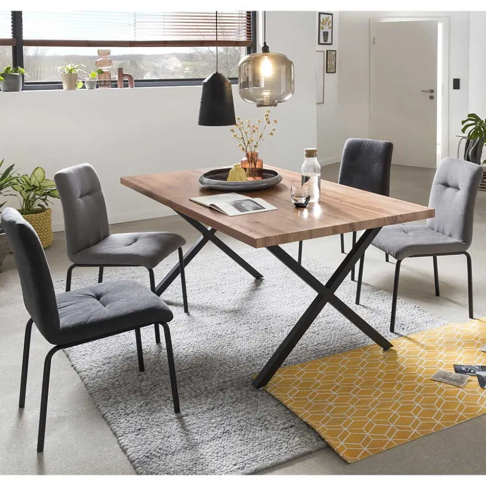 X-Fuß Esstisch & Stühle Set - Cralega (fünfteilig)