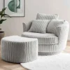 XL Drehsessel mit Hocker Set - Iliana (zweiteilig)