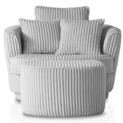 XL Drehsessel mit Hocker Set - Iliana (zweiteilig)