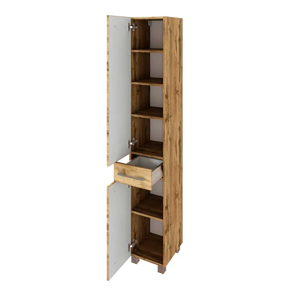30x180x35 Badezimmer Hochschrank 2-türig - Lemnas
