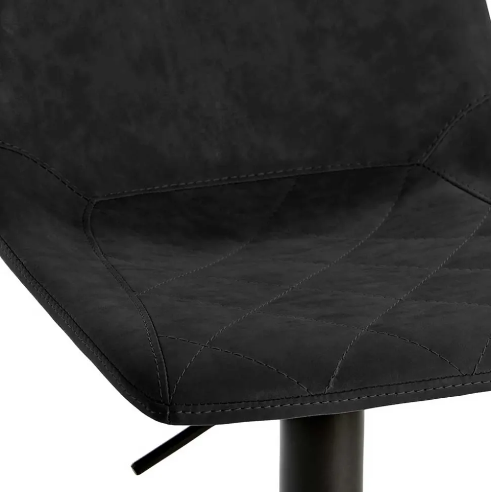 43x110x50 Barhocker mit Lehne in Schwarz - Speranza