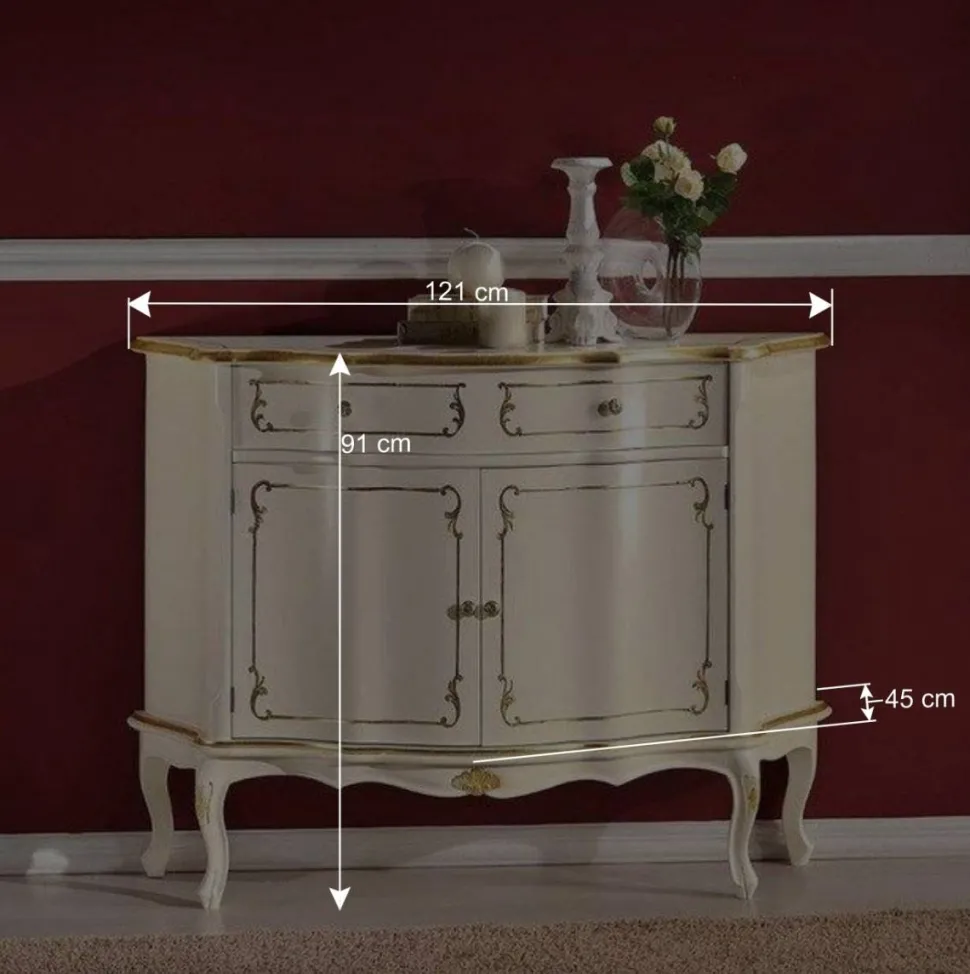 121x91x45 Barock Design Kommode zweifarbig - Datalera