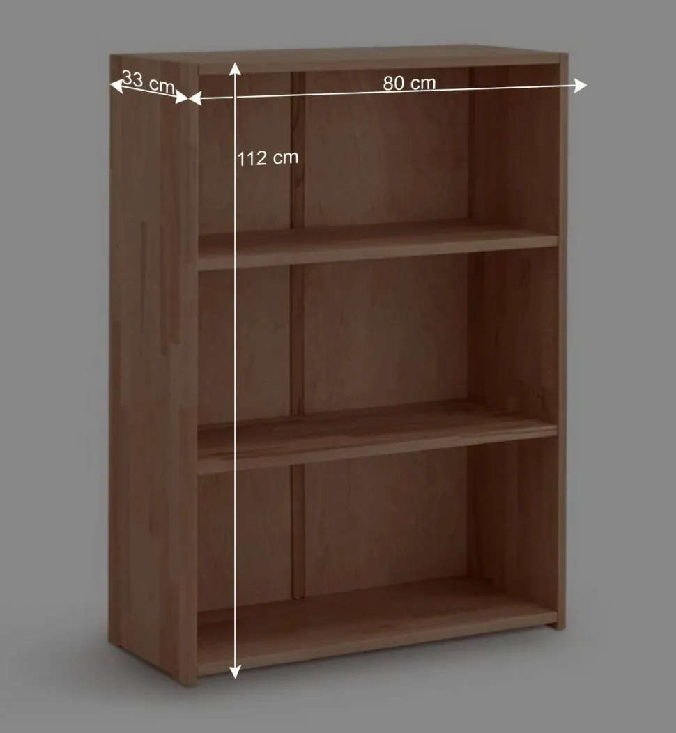 80x112x33 Büroregal aus Buche Massivholz - Bash