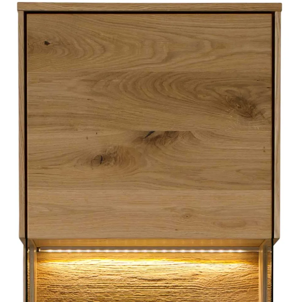 43x169x33 cm Hängevitrine aus Wildeiche - Obinson
