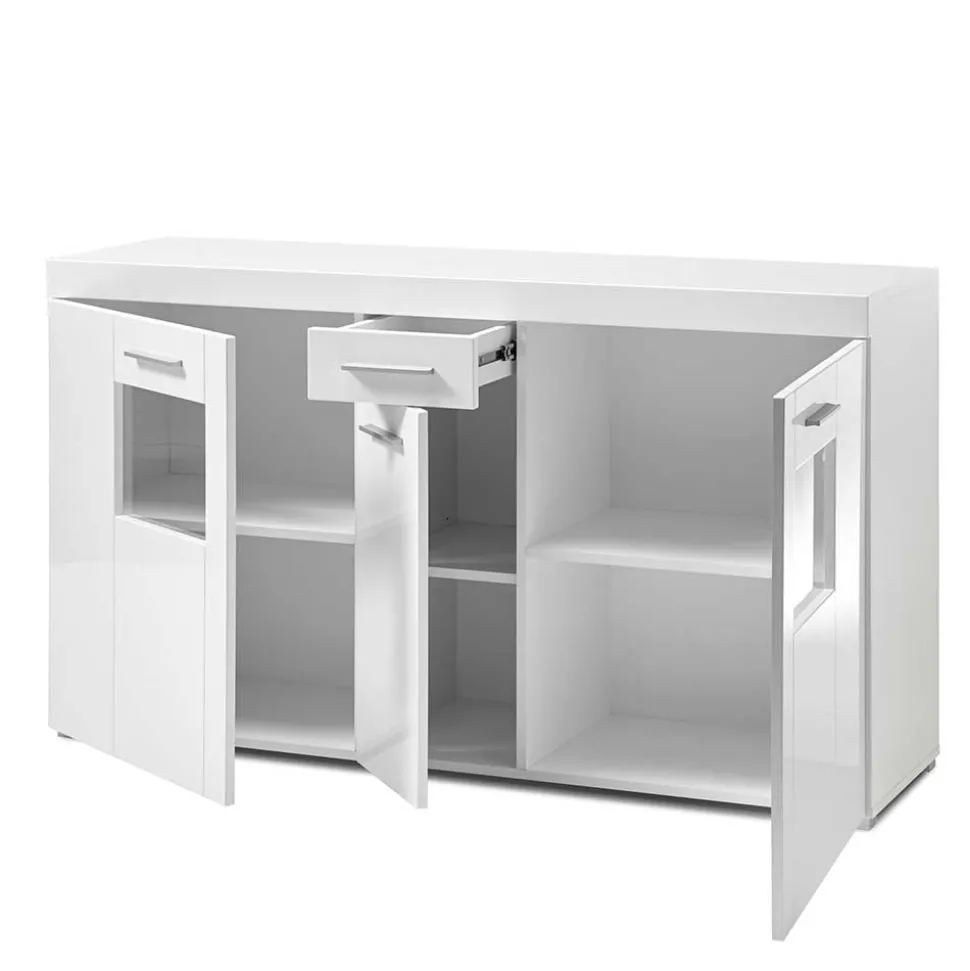 144x82x40 cm Hochglanz Sideboard in Weiß - Timmona