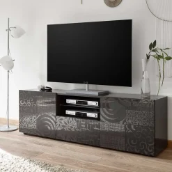 181x57x42 cm Hochglanz TV Element in Grau - Ipatal I