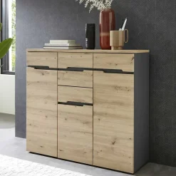 120x107x38 cm Hochkommode in Wildeiche - Kuetra