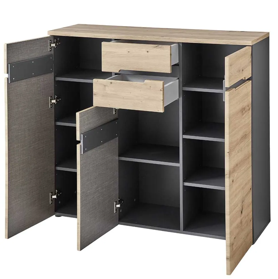 120x107x38 cm Hochkommode in Wildeiche - Kuetra