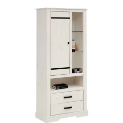 75x170x35 cm Landhaus Schrank in Weiß - Manduza