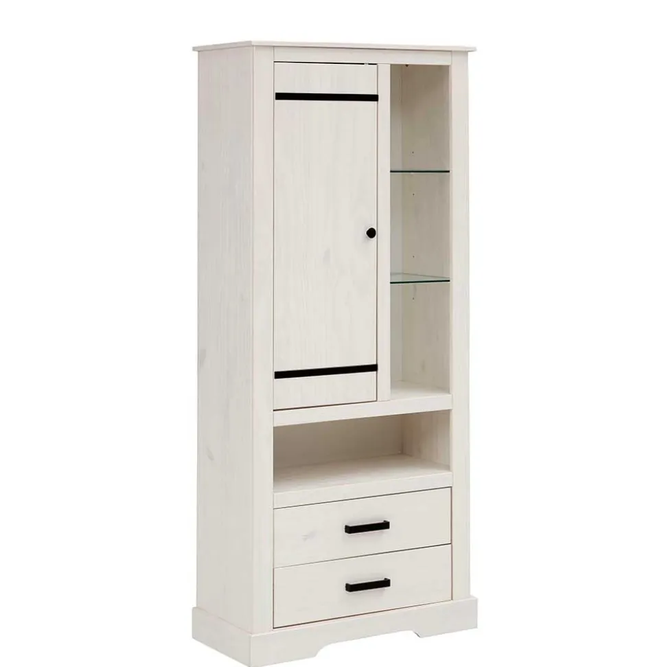 75x170x35 cm Landhaus Schrank in Weiß - Manduza