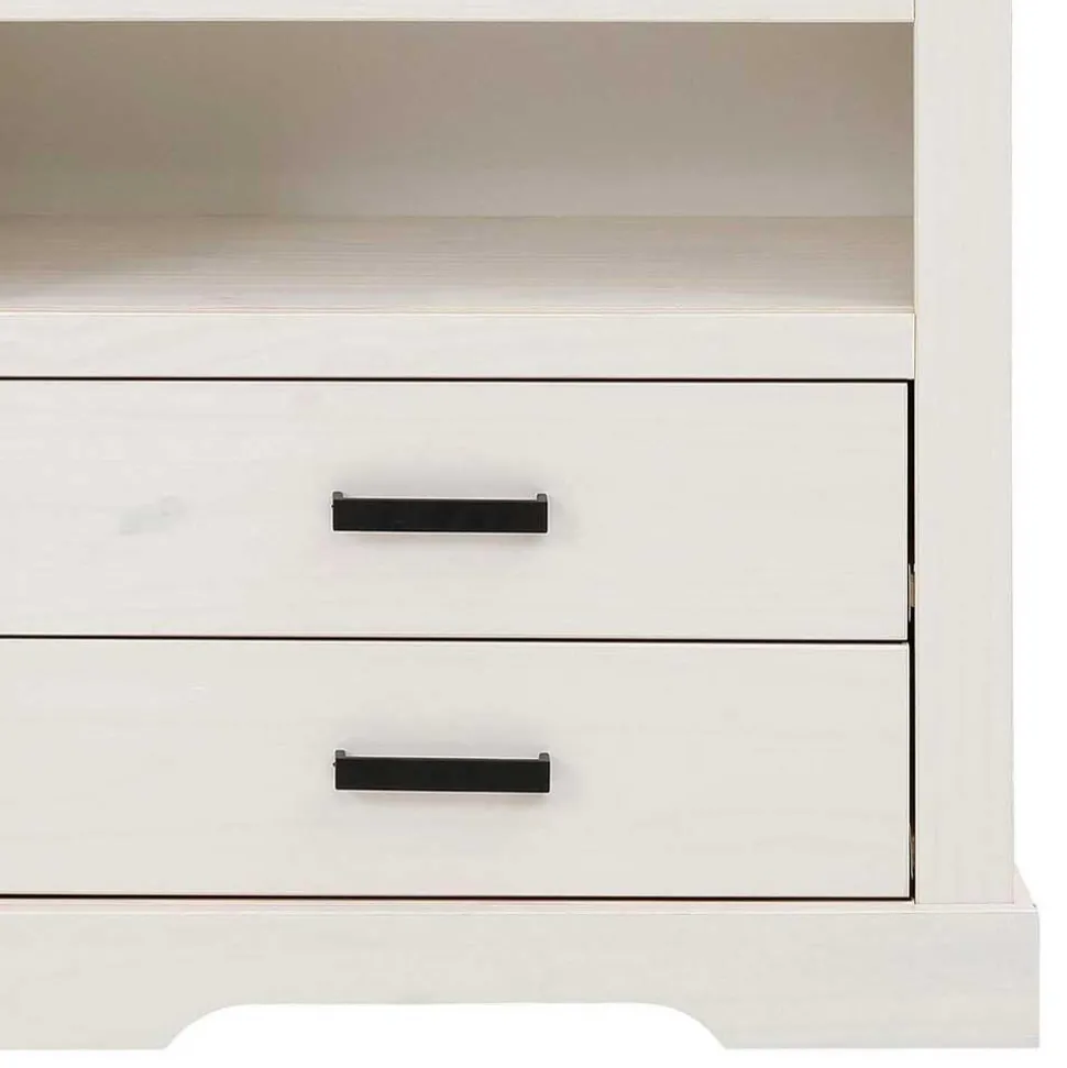 75x170x35 cm Landhaus Schrank in Weiß - Manduza