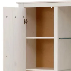 75x170x35 cm Landhaus Schrank in Weiß - Manduza
