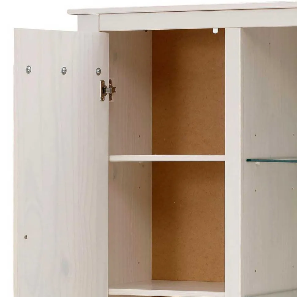 75x170x35 cm Landhaus Schrank in Weiß - Manduza